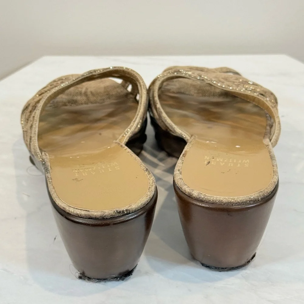🔥Stuart Weitzman Gold Wedge Sandals Size 6.5🔥 - Picture 3 of 4